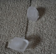 Ice to remove carpet dent